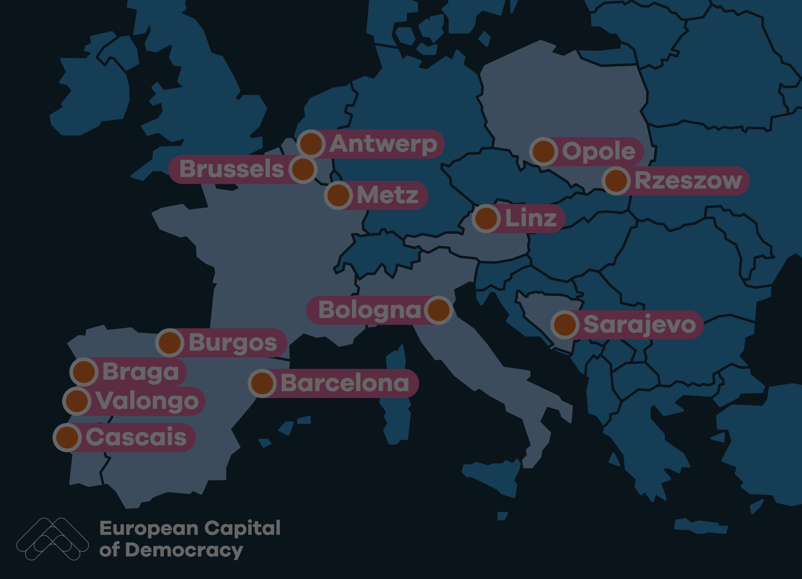 13 villes rivalisent pour devenir la première capitale européenne de la démocratie